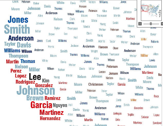 United States Predominant Surnames Map From National Geographic Sassy 