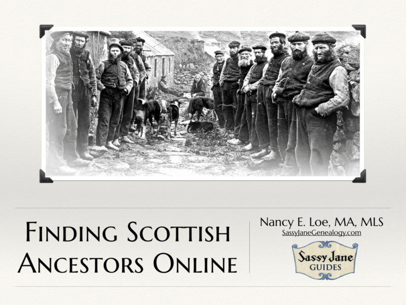 Finding Scottish Ancestors Webinar – Sassy Jane Genealogy