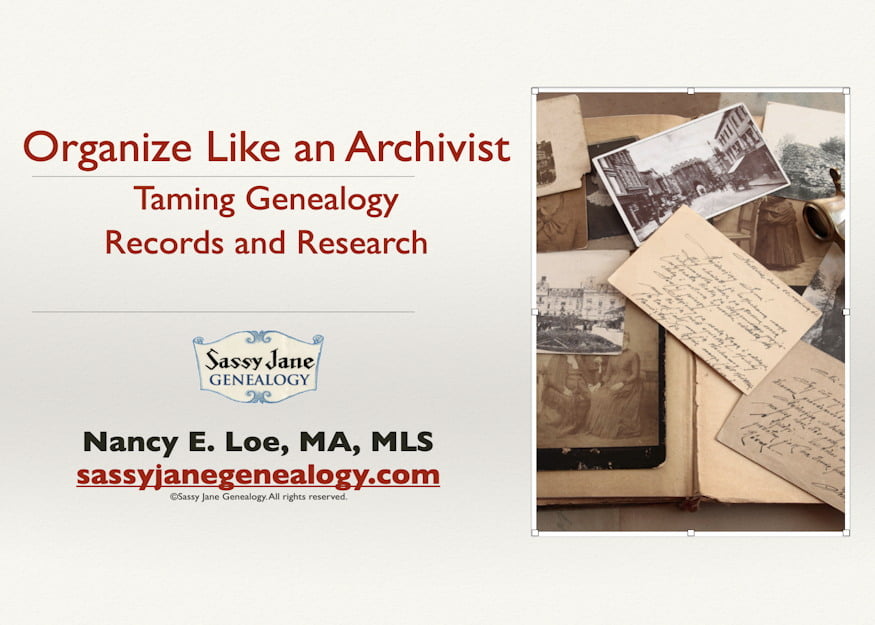 Genealogy Presentations | Sassy Jane Genealogy